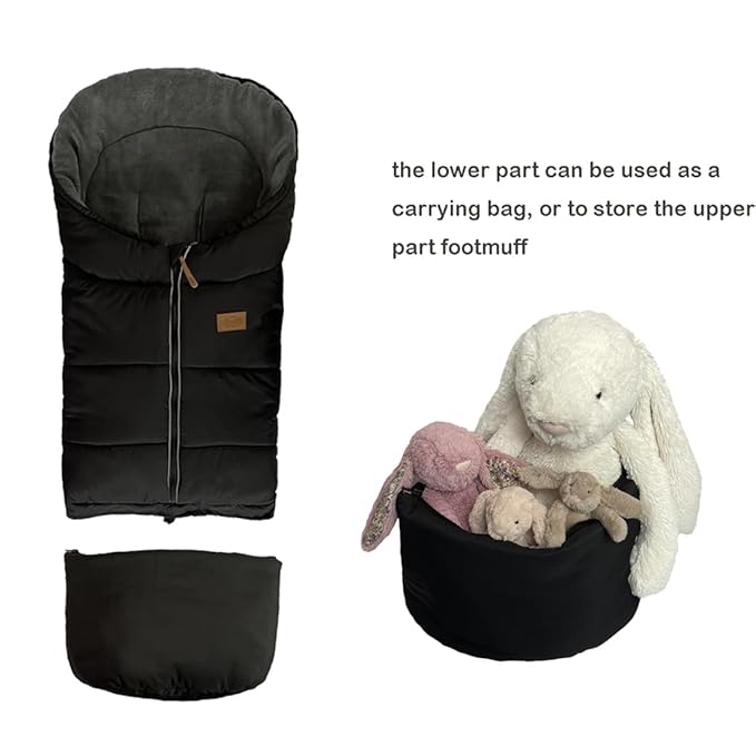Length Ajustable Waterproof Stroller Winter Cover for All Stroller, Universal Stroller Winter Bunting Bag XL,Good for Infant to Y5 pre-School Kids