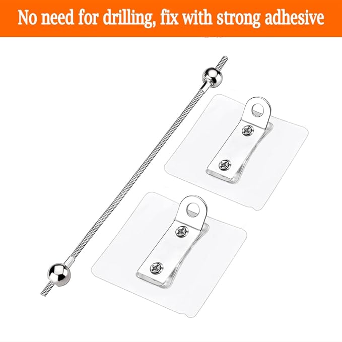 Furniture Anchors 4 Pairs No Drill Heavy Duty Anchors Fridge Lock Adjustable Self-Adhesive Safety Anti Tip Straps for Baby Proofing 220lbs Tension Earthquake Resistant Metal Straps Prevent Falling