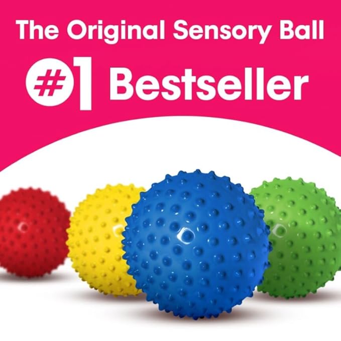 Edushape Sensory Ball for Baby - 7" Yellow Color Ball Enhances Gross Motor Skills for Kids 6 Months & Up