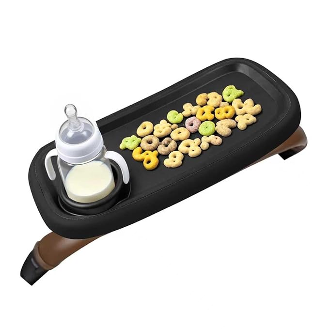 Snack Tray Compatible with Nuna Strollers, Stroller Tray Attachment Fits for Nuna, Stroller Trays with Cup Holder, Strollers Cup Holder, Easy to Install, Ideal for Strollers Accessories