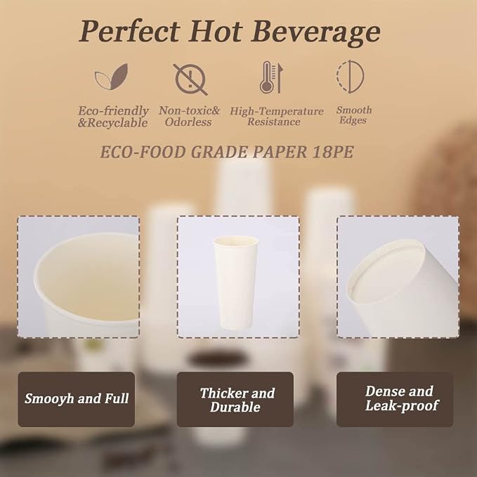 Lamosi 100 Pack 5 oz Paper Cups, Disposable Small Bathroom Cups 5oz | Ldeal - Image 3