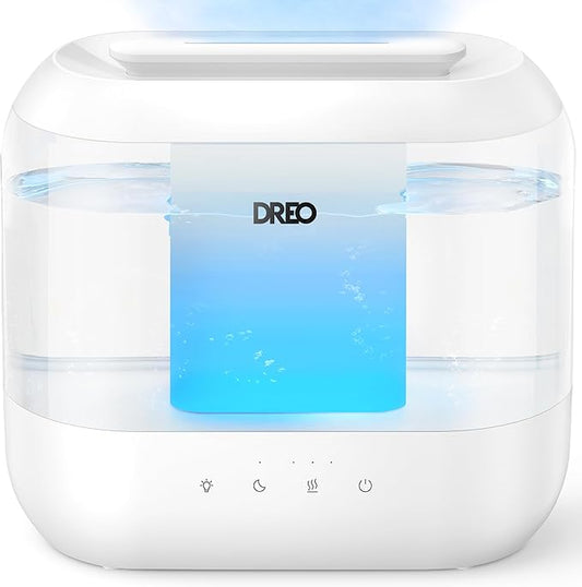 Dreo Humidifiers for Bedroom, 4L Top Fill for Large Room, 36H Runtime, 28 dB Quiet Supersized Cool Mist Air Humidifier for Baby Nursery, Plants, Indoor, Night Light, Easy to Clean & Fill