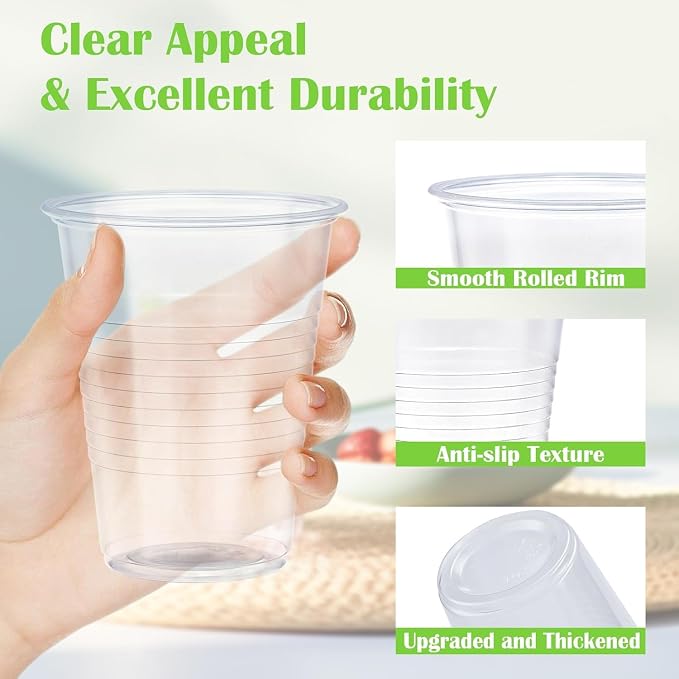 Lamosi 300 Count 16 oz Clear Plastic Cups, Disposable Cold Drinking Cups | - Image 3