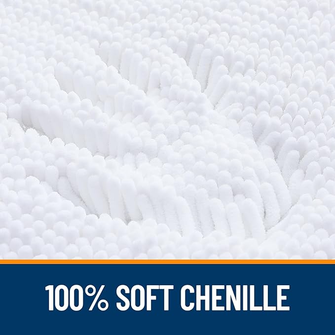 OLANLY Bathroom Rugs 34x21, Extra Soft Absorbent Chenille Bath Rugs, Rubber - Image 3