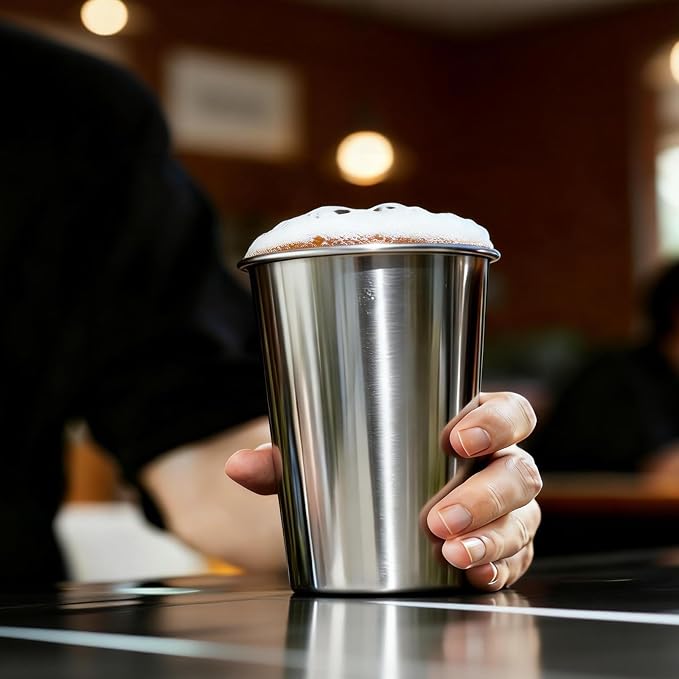 5 Pack 16 oz 304 Stainless Steel Pint Cups, Stackable Camping Cups | Food-Grade - Image 7