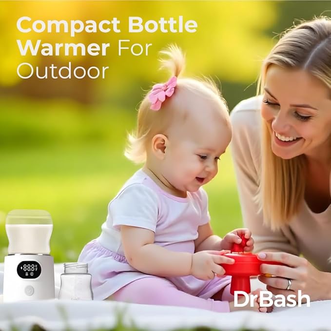 DrBash Portable Bottle Warmer for Travel, Leak-Proof Travel Baby Bottle Warmer with Fast Heating for Breastmilk, Safety Material Baby Bottle Warmer for Dr. Brown, Medela, Tommee Tippee, ComoTomo,