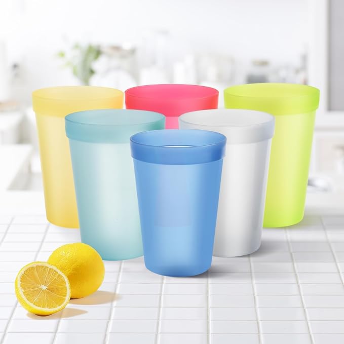 Blwan 8-Pack 15.2oz Plastic Cups, BPA-Free Reusable Drinking Cups, Unbreakable - Image 5