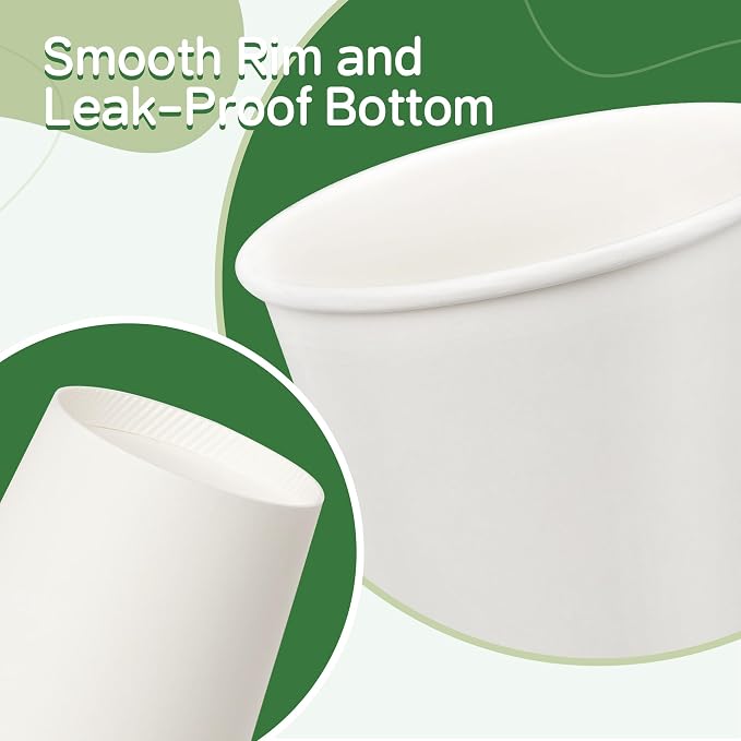 Disposable Paper Coffee Cups 12 oz 500 Pack, Suitable - Image 3