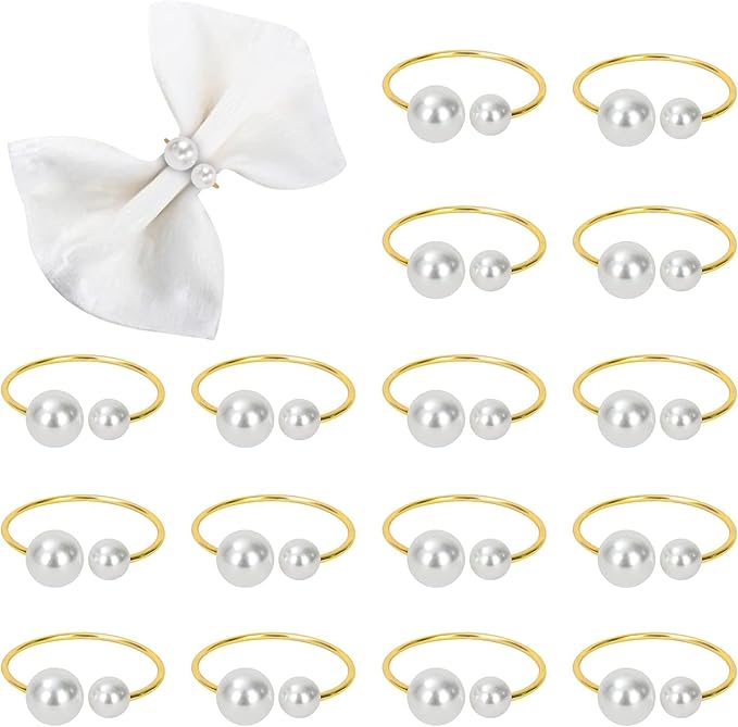KPOSIYA Pearl Napkin Rings by KPOSIYA