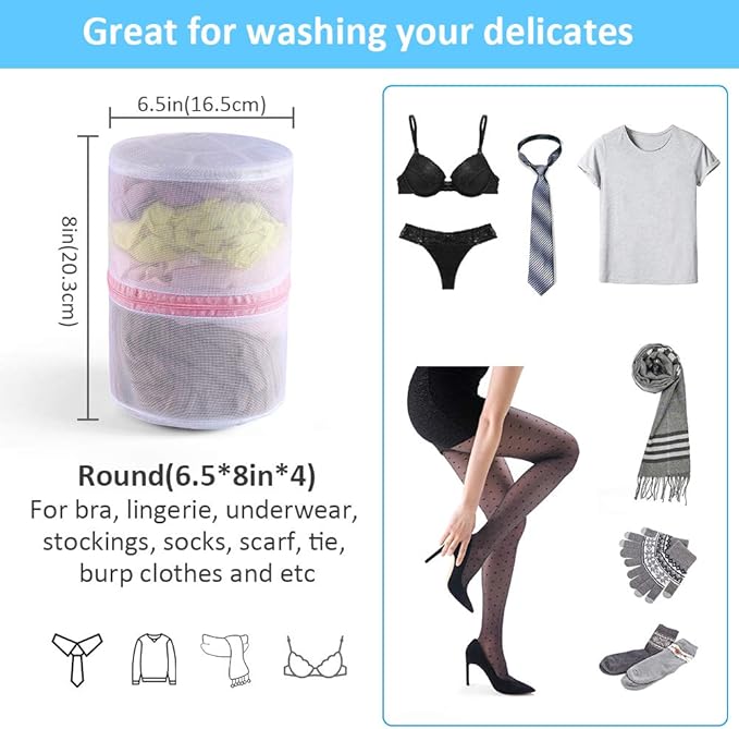 GOGOODA 4 Pcs Mesh Laundry Bag for Bras Lingerie Wash Bag for Delicates, Large, 4 Pack
