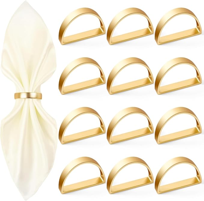 APTWOW 20PCS Gold Napkin Rings, Semicircle Metal Gold Napkin Holder Buckles by APTWOW