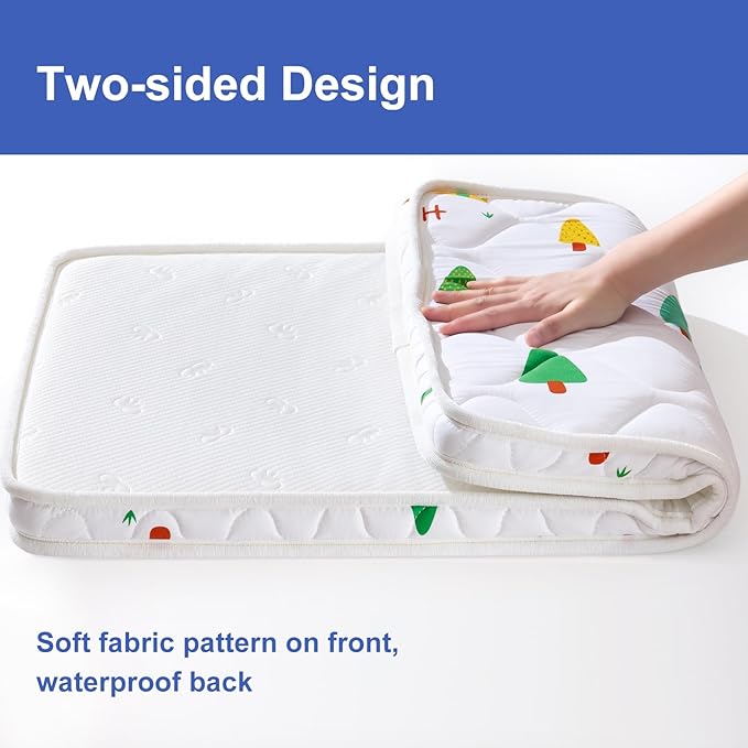 Baby Bassinet Mattress 35 x 20 inches- Firm Support and Comfort Premium Foam,Noiseless and Odorless,Hypoallergenic Small Crib Mattress, Fits Moses Basket, Dual Sided with Soft Breathable Fabric