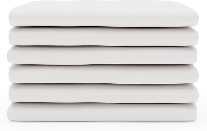 Foundations Boutique Folding Hotel Crib and Sheet Bundle - Includes Wooden Mini Crib with 3" Foam Mattress (Natural) and 6-Pack White Fitted Compact Sheets