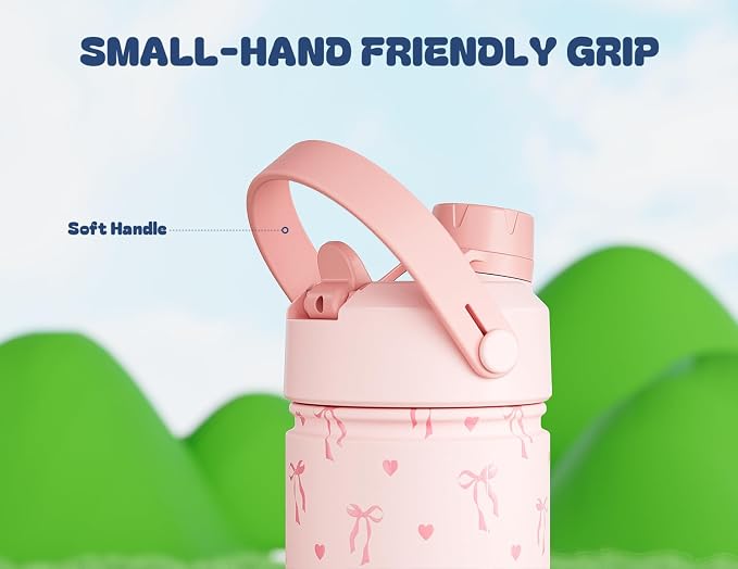 18 oz Insulated Water Bottle for Teens Girls: 2-in-1 Straw Spout Lid, Easy Carry - Image 6