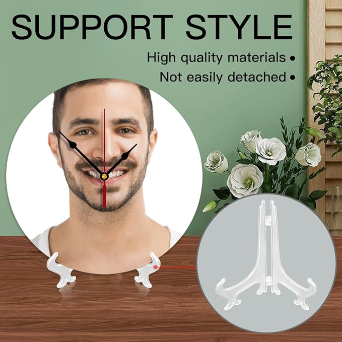 Generic Custom Clocks for Walls Personalized Clocks with Picture Silent Non Ticking Round Decoration for Kitchen Family Friends Gifts, 10inch-25cm