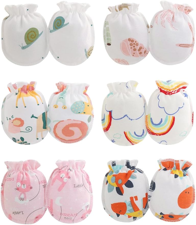 Cute Baby Mittens Newborn, No Scratch Baby Boy Mittens, Baby Girl Hat Gloves for Toddlers, Infant, Newborn
