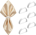 Napkin Rings Set of 6 Silver Napkin Holder Buckles | Napkin Ring Bulk by Unknown