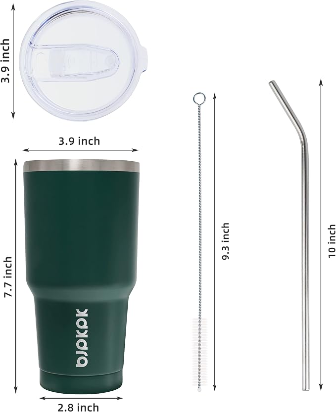BJPKPK 30 oz Tumbler with Lid and Straw, Insulated Stainless Steel Cup | Double - Image 3