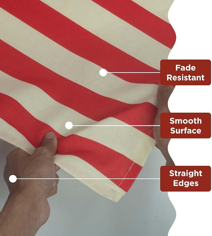 Folkulture Table Runner 108 inches Long | Vertical Striped White & Red Table - Image 4