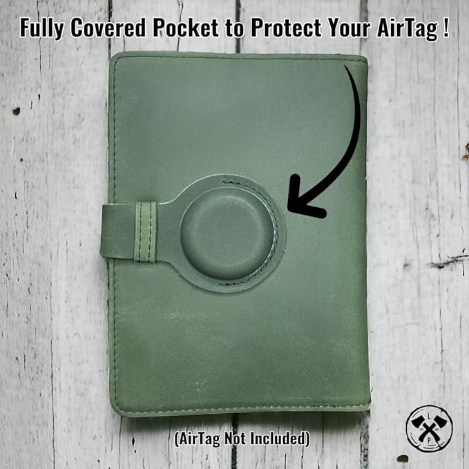 Genuine Leather Passport Holder Compatiable with and Moto Tag Wallet for Men and Women RFID Blocking for Secure Traveling and Documentation Organizer (Green)