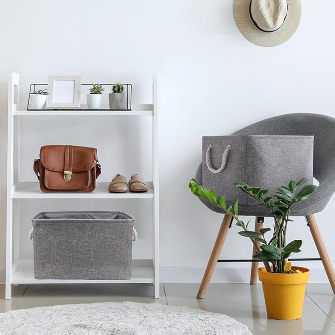 TcaFmac Organization and Storage Basket for Organizing - Large 2 Pack 16x12x12 inch Fabric Storage Cubes, Collapsible Storage Bins for Shelves Closet Gift Cloth Toy Books Baby (Grey)