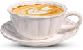 12 OZ Latte Cup with Saucer, Cappuccino Cup Vintage Cafe Art Cups by Unknown