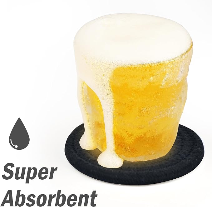 ABenkle Drink Coasters with Holder Set of 10, Cotton Woven Absorbent Coasters - Image 3