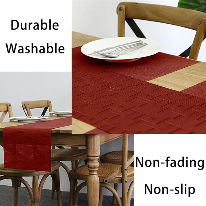 PIGCHCY Placemats, Washable Durable Woven Vinyl Placemats - Image 5