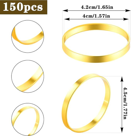 100Pcs Gold Napkin Rings Bulk, Elegant Gold Napkin Rings, Servilleteros para - Image 2