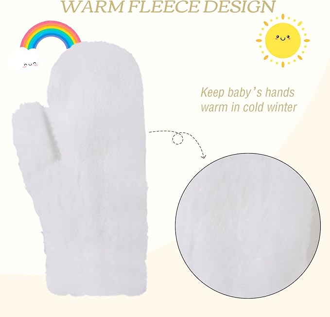 PESAAT Baby Girl Mittens Fleece Toddler Boy Mittens Warm Kids Winter Gloves Unisex Cold Weather Baby Gloves