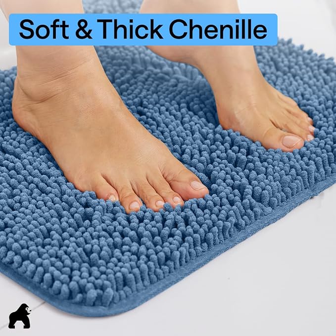 GORILLA GRIP Bath Rug Mat 36x24, Thick Soft Absorbent Chenille, Quick Dry - Image 4
