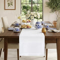 Classic Linen™ by D'Moksha White Table Runner 72 Inches Long, 100% Pure Linen by DMokshaHomes