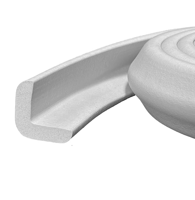 Kidkusion Baby Proof Edge Guards for Safety | Made in The USA | 48 Feet | Off White | Edge Protectors for Furniture, Tables, Fireplaces | Heavy Duty Tape Included