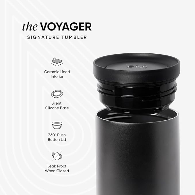 Simple Modern Insulated Travel Coffee Mug 360° Lid | 16oz | Tortoise | Voyager - Image 2