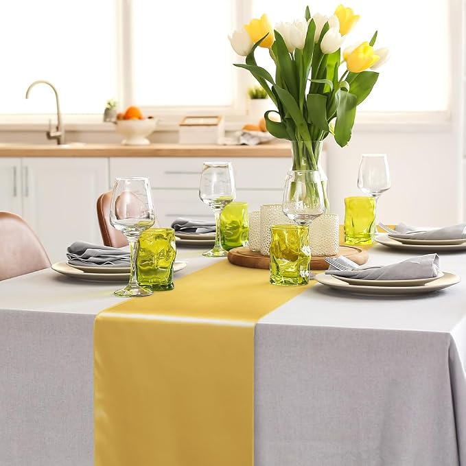 Aneco 4 Pack Satin Table Runner 12 x 108Inch Long Bright Silk and Smooth Fabric - Image 4