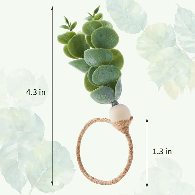 APTWOW 50PCS Napkin Rings, Easter Napkin Rings, Wood Bead Farmhouse Napkins - Image 7