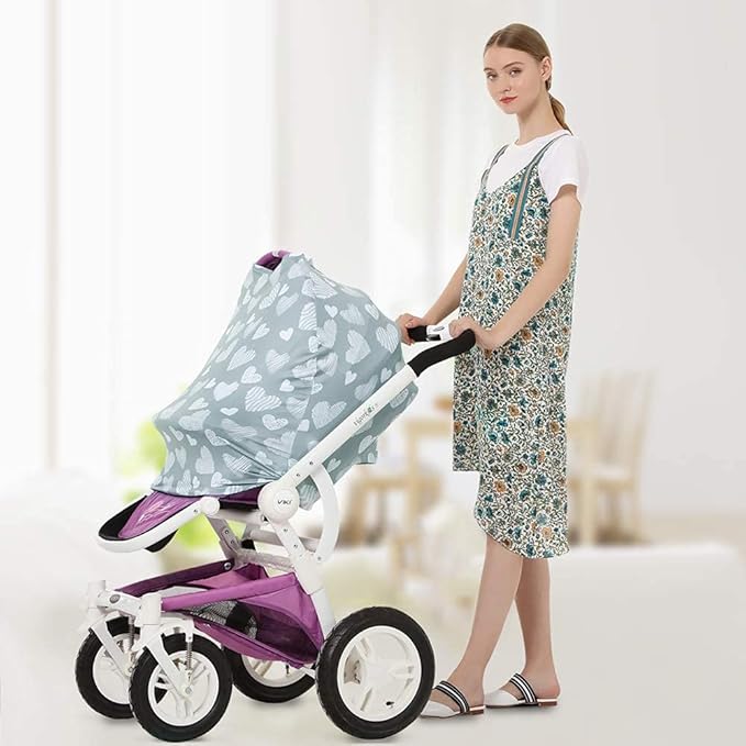 Yoofoss Nursing Cover Breastfeeding Scarf - Baby Car Seat Covers, Infant Stroller Cover, Strechy Carseat Canopy for Boys and Girls