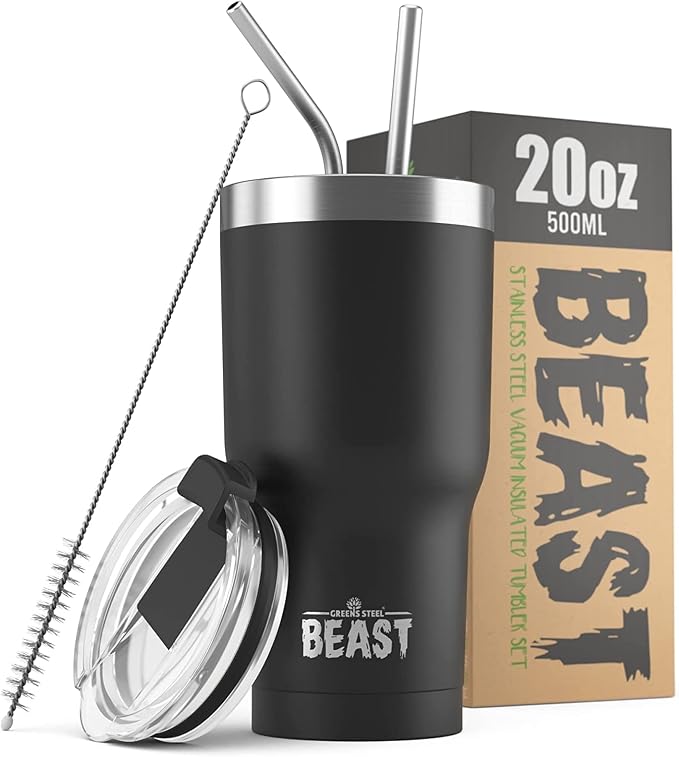 Beast 20 oz Tumbler Stainless Steel Vacuum Insulated Coffee Ice Cup Double Wall by GreensSteel
