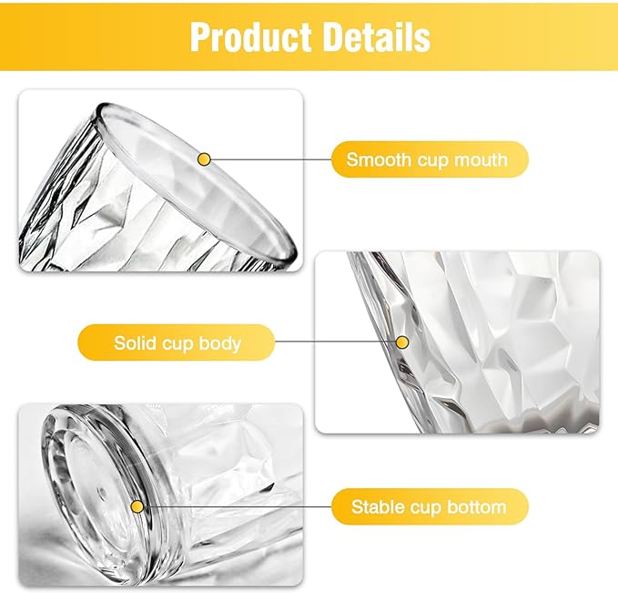 Topsky 10-ounce Plastic Water Tumblers | Set of 4 Transparent Unbreakable - Image 6