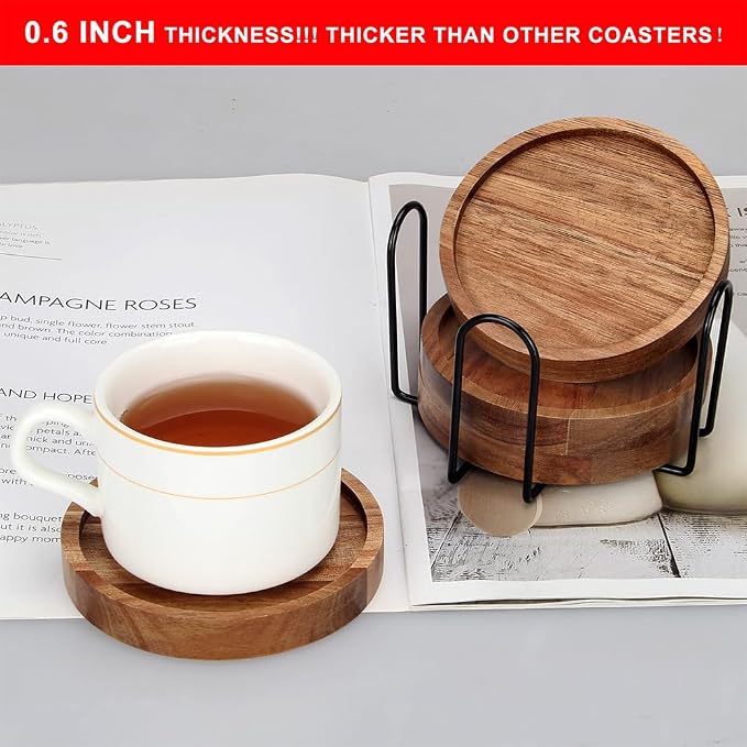 Wood Coasters Set of 4 Farmhouse Outdoor Coster - Image 3