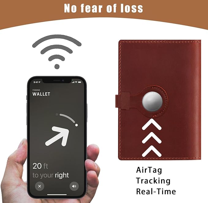 Jack&Chris Genuine Leather Passport Holder For Travel, RFID Blocking Handmade Passport Holder with Card Case Organized & Safe, Quality Travel Essentials for Women and Men for Gifting, Red