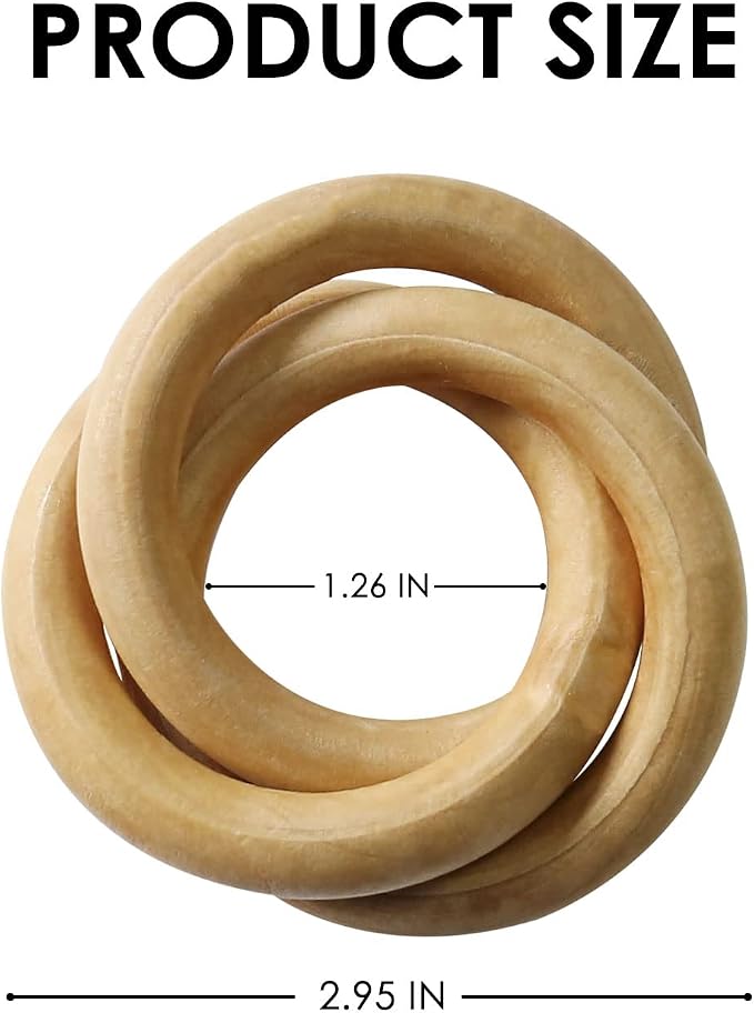 Wooden Napkin Rings Set of 4, Farmhouse Wood Circle Napkin Ring, Handmade - Image 6