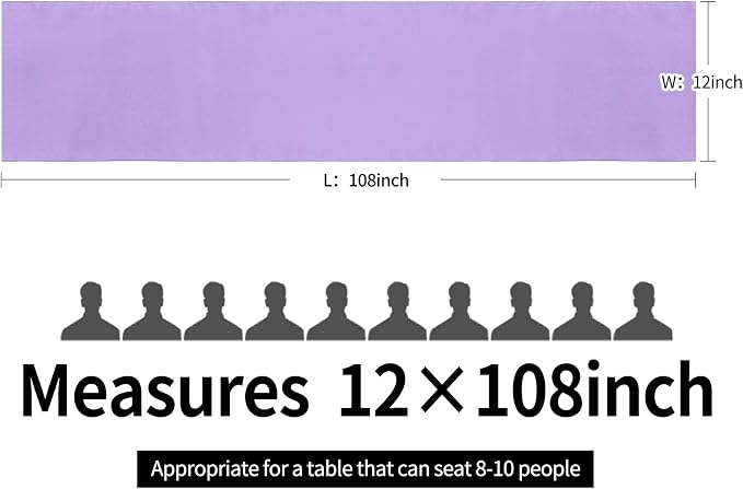 10-Pack Satin Table Runner Lavender 12 x 108 inches Long, Table Runners - Image 4