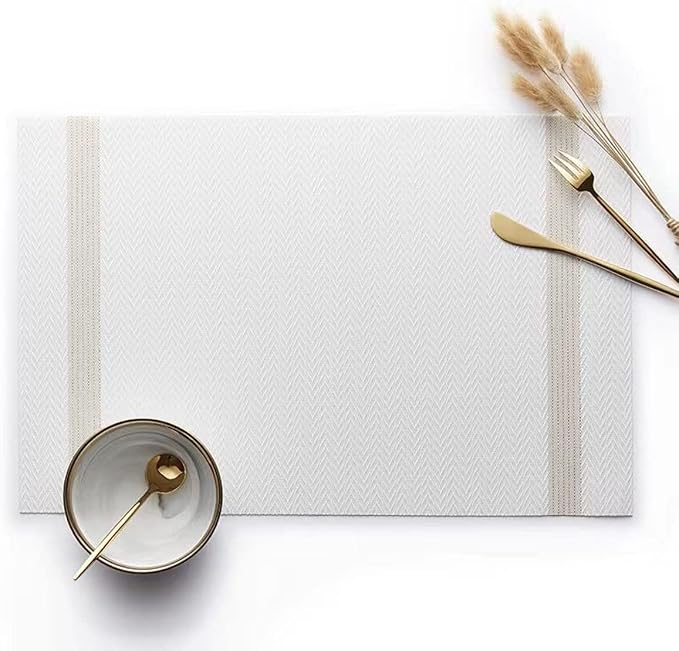PIGCHCY Placemats Set of 4, Luxurious Elegant Placemats Non-Slip Washable - Image 4