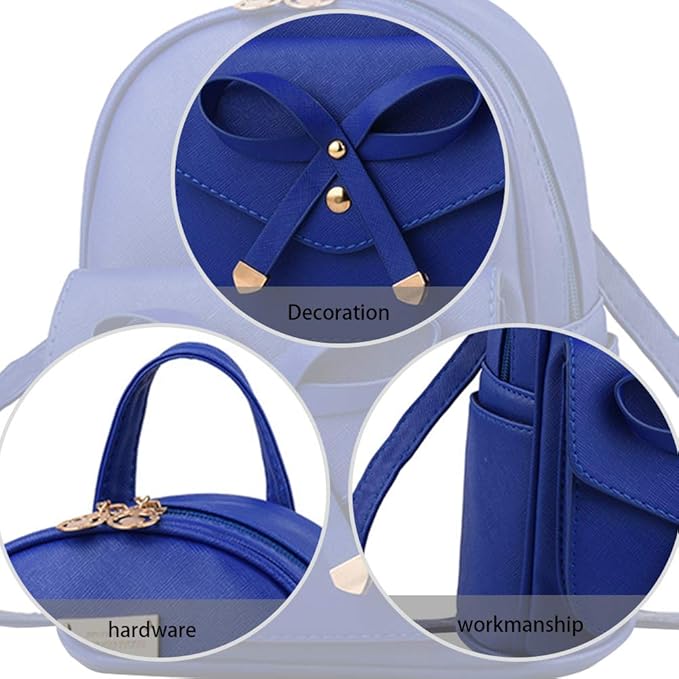 I IHAYNER Girls Bowknot Cute Leather Backpack Mini Backpack Purse for Women