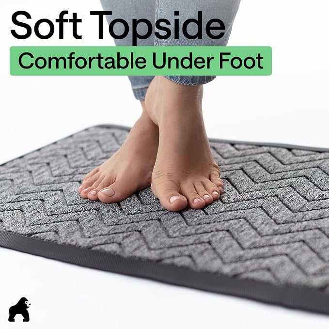 GORILLA GRIP 100% Waterproof All-Season WeatherMAX Doormat, US Designed Natural - Image 9