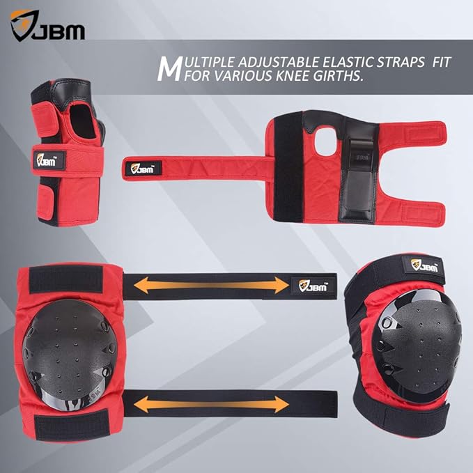 JBM Adult & Kids Knee Pads Elbow Pads and Wrist Guards for Inline Skating, Roller Skating, Skateboarding, Scootering