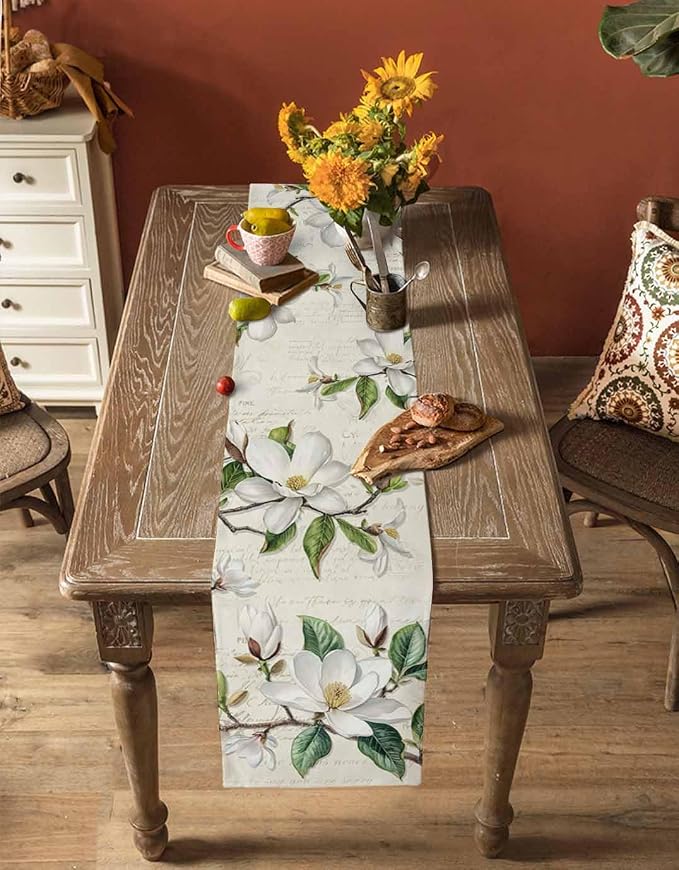 Vintage Floral Spring Table Runners 72 Inches Long, Rustic Botanical Table - Image 4