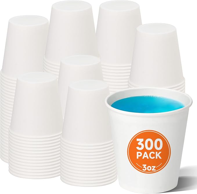 METAPRINT 300 Count 3 oz Disposable Mouthwash Cups, Small Paper Cups, Bathroom by METAPRINT