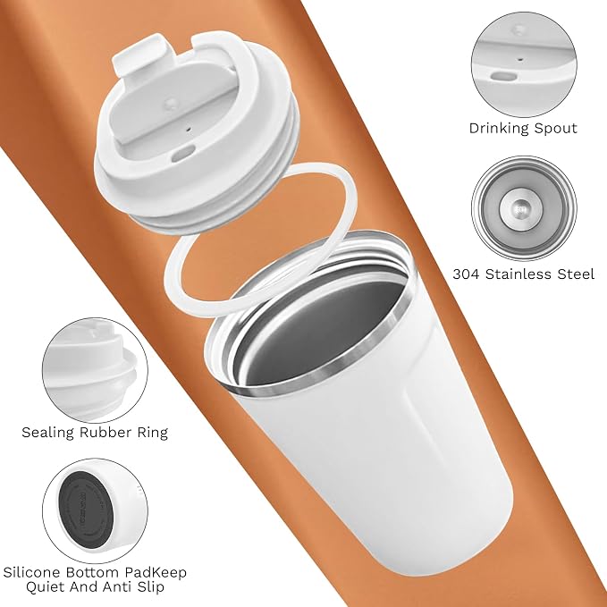 SPLMIFA Travel Coffee Mugs Leak-Proof, Reusable Coffee Cups - Image 3